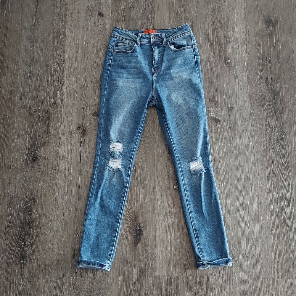 Wax Jean Butt, I Love You! High Rise Distressed Skinny Jeans 5/27
